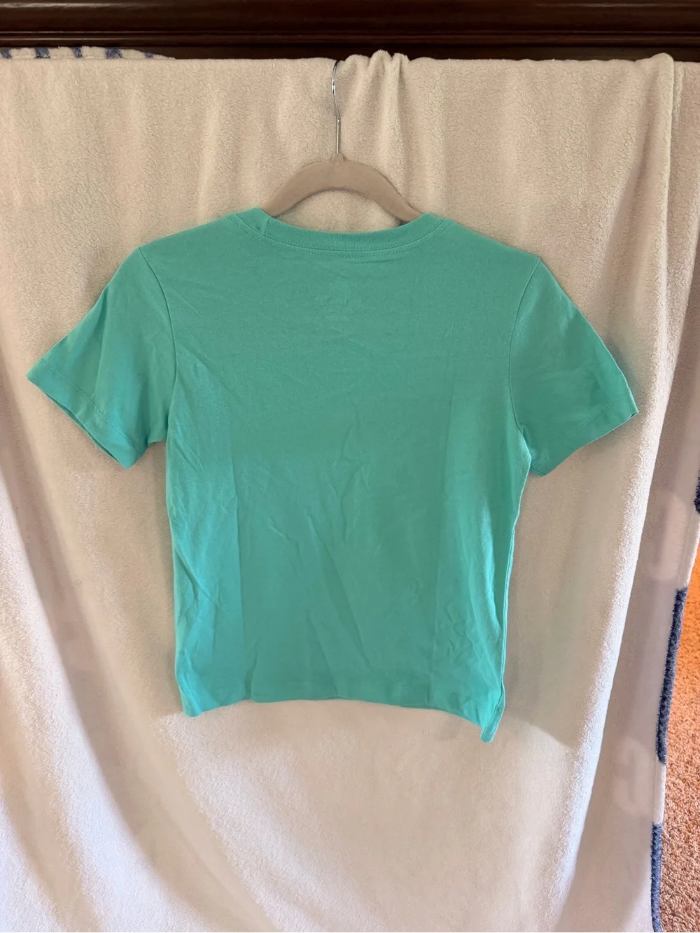 Nike Youth Short Sleeve Tee - Aqua with White Swoosh